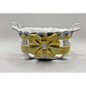 Hand made Porcelain Woven Basket Pottery Casa Fina Portugal